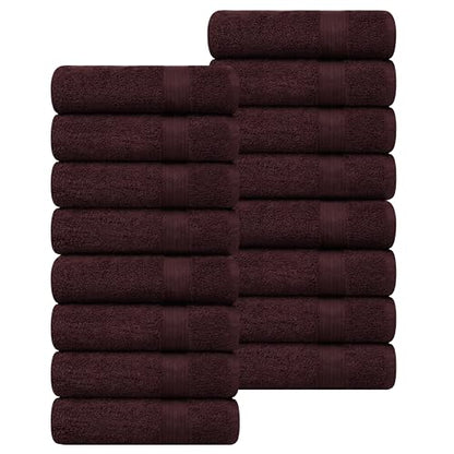 100% Cotton Bath Towels 30x54 Inches, 600 GSM, Soft & Absorbent, Set of 16, Brown - color: Brown, size: Bath Towel Set of 16