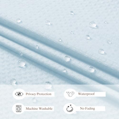 Aiyufeng Ice Blue Shower Curtains for Bathroom，Dot Like Embossed Textured Waterproof Soft Polyester Cloth Shower Curtain，Hotel Spa Machine Washable，72Wx72L - color: Ice Blue, size: 72"W x 72"L (Pack of 1)