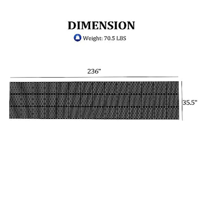 ROVSUN Rubber Floor Mat with Holes, 3x20 FT Hollow Large Mat Roll, Anti-Fatigue/Non-Slip Drainage Mat, for Industrial Kitchen Restaurant Bar Bathroom, Indoor/Outdoor - size: 36x236 in.(3x20 ft)