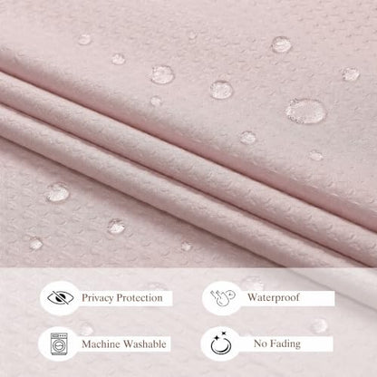 Aiyufeng Waterproof Fabric Shower Curtains for Bathroom，Dot Like Embossed Textured Soft Polyester Cloth Stall Shower Curtain，Hotel Luxury Quality Machine Washable，36Wx72L，Pink - color: Pink, size: 36"W x 72"L (Pack of 1)
