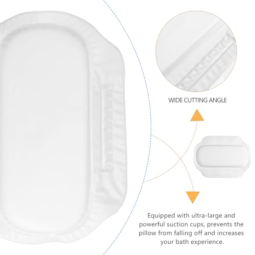Slip Resistant Bathtub Pillow with Strong Suction Cups Extra Thick PVC Foam Bath Cushion for Head Neck Shoulder Support Recyclable Material Suitable for Spa and Tub Baths