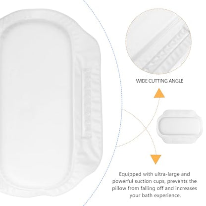 Slip Resistant Bathtub Pillow with Strong Suction Cups Extra Thick PVC Foam Bath Cushion for Head Neck Shoulder Support Recyclable Material Suitable for Spa and Tub Baths