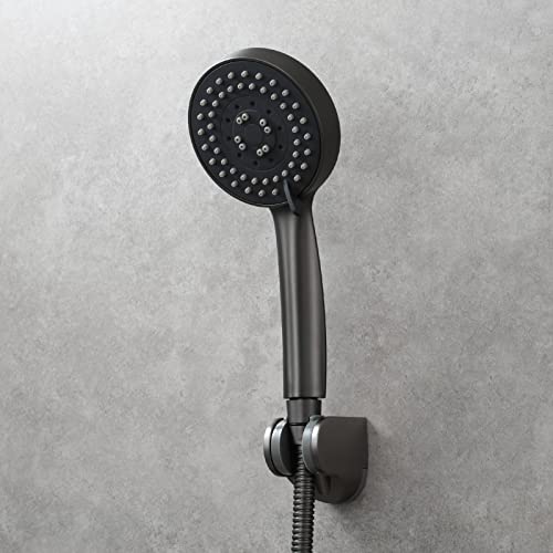 Adjustable Wall Mount Shower Holder Plastic Shower Head Bracket for Handheld Showerhead, Gun Black, ST01GR - style: Gun Black