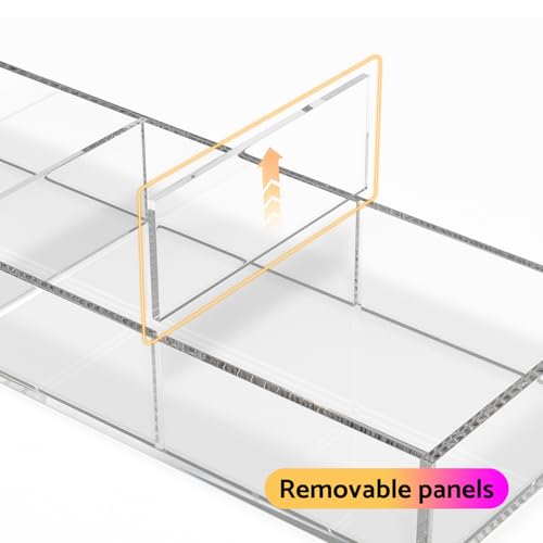3 Section Clear Acrylic Drawer Organizer Tray, Office & Makeup Drawer Organizer (11.8x4.3 inch) - size: 4'' x 12''