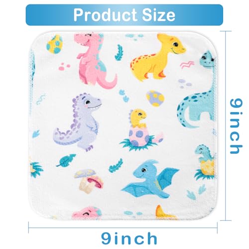 Baby Washcloths, 24Pack Baby Wash Cloths Extra Soft & Ultra Absorbent, Baby Towels and Washcloths Face Towels for Unisex Boys Girls Body, Washclothes Gentle on Sensitive Skin, 9x9 Purple Dinosaur - color: Purple Dinosaur