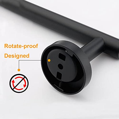 Nolimas Matte Black Bath Towel Bar Single Bars Towel Rack Rod Classic Wall Mounted SUS304 Stainless Steel Bathroom Towel Holder Toilet Kitchen Towel Shelf Single Layer,16 inches - color: Matte Black, size: 16inch