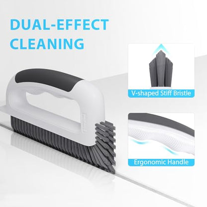 Lumkew Grout Cleaning Brush, V Shape Stiff Grout Cleaner Brush for Floors Tile Grout Scrubber Bathroom Shower Corner, 1 Pcs