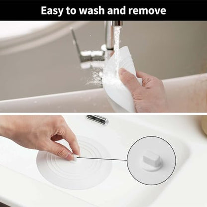 Vaincre 2PCS 5" Universal Silicone Bathtub Drain Stopper with Suction Seal | White and Gray, Leak Proof, Hair Trapping, Universal Fit, For Tub Sink Laundry Drain, Bathroom Kitchen Use, Easy Clean - color: Grey+white