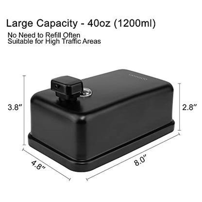 Wall Mounted Commercial Soap Dispenser Bathroom, Vertical Black | 1100ml 37oz Stainless Steel Liquid Hand Sanitizer Dispenser - color: Vertical Black