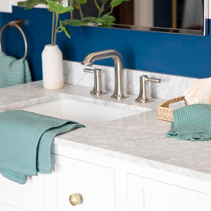 GILDEN TREE Waffle Towels Wash Cloths for Showering, Exfoliating Washcloth Face Towels, Quick Dry Towel Cotton Washcloths Set of 4, Classic Style (Seafoam) - color: Seafoam, size: Washcloth (4 Pack)