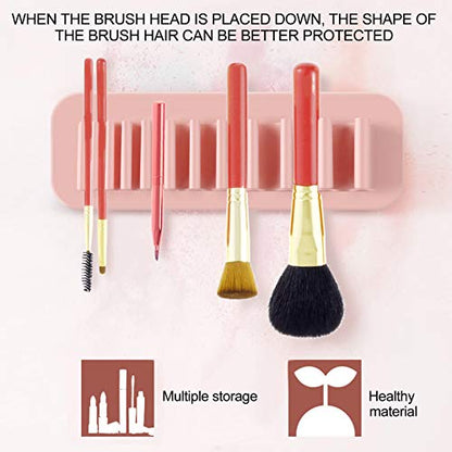 Silicone Makeup Brush Drying Rack, 2pcs Makeup Brush Storage Holder, Wall Mounted Toothbrush Storage Rack Organizer
