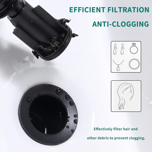 Brushed Bathroom Sink Drain with Overflow Pop Up Sink Drain Stopper for Sink Faucet Vessel Vanity Sink Drain Strainer with Hair Catcher Anti-Clog Strainer Brushed Nickel, SD30-BN - style: Big Popup Cap-Brushed Nickel