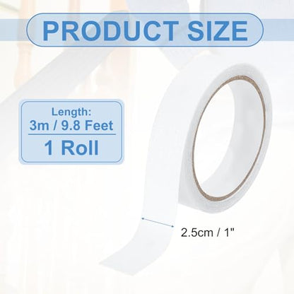PATIKIL 1 Inch x 10 Feet Non-Slip Grip Tape, Waterproof Non-Abrasive Traction Tape Self-Adhesive Cushion Pad Strips for Handrails Game Controllers Ovens- 1 Roll (Clear) - color: Clear, size: 1 Inch x 10 Feet