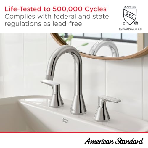 American Standard Colony Pro Single-Handle Bathroom Sink Faucet with Metal Drain, 1.2 GPM, Polished Chrome 7075000.002 | Single-Control Bathroom Faucet: Drip-Free, Memory Valve, Water-Saving, Easy Install with Metal Body & Drain | 7075000.002