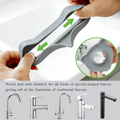 Compact Silicone Kitchen Sink Faucet Splash Proof Mat, Tap Water Diversion Splash Guard Drain Pad(Light Grey,2PCS) - color: LightGreyx2
