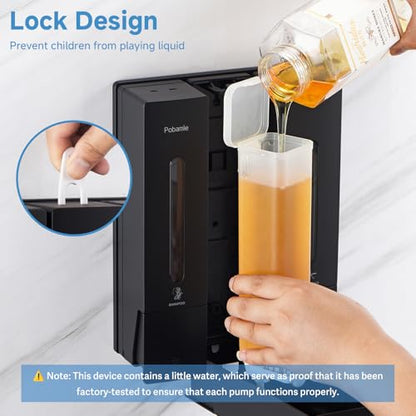 Shampoo and Conditioner Dispenser - Shower Soap Dispenser Wall Mounted No Drill - Shampoo Conditioner Body Wash Dispenser 3 Chamber - Easy Install for Bathroom Hotel Black 1200ml - color: Black 3