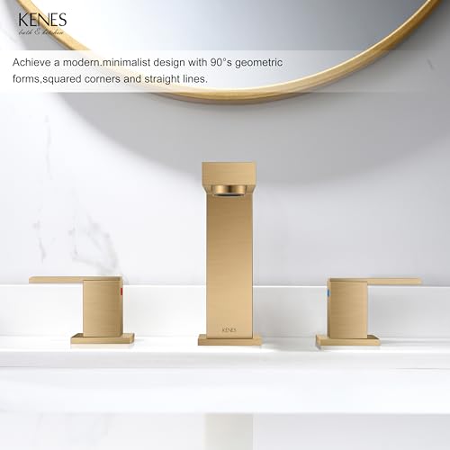 Champagne Bronze Widespread Bathroom Faucet 3 Hole Vanity Faucet | Bathroom Sink Faucet with Pop Up Drain & Supply Lines, Lead-Free cUPC & NSF Certified, 8 Inch Faucet for Vanity Restroom Sink - color: Champagne Bronze