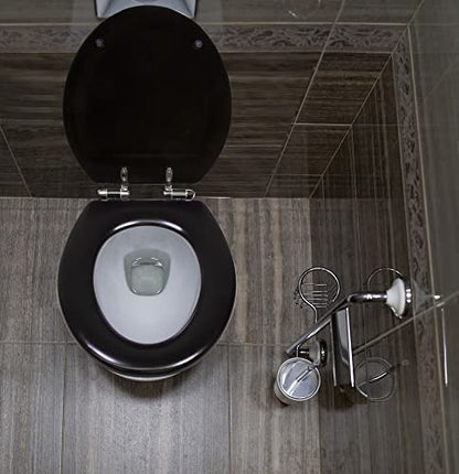 Design House Dalton Round Toilet Seat, Black | Surface, Traditional, Wood, Hardware, 561241-BLK - color: Black