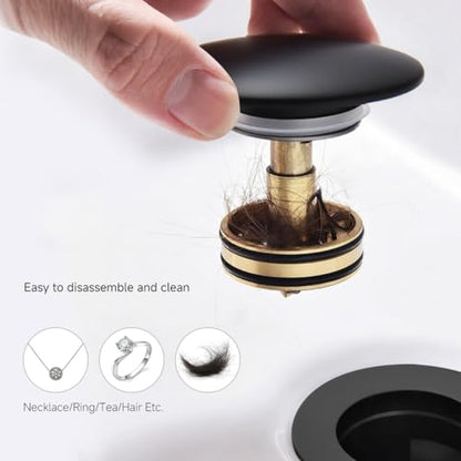 Bathroom Sink P trap with Overflow Drain - TSIBOMU Flexible Sink Drain Pipe for Basin drain replacement,Fits 1-1/4",1-1/2"and 2" Holes,Matte Black - color: Matte Black, style: With Overflow