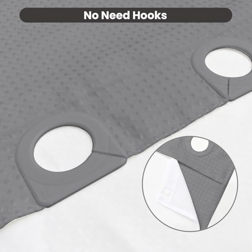 Inhousolu No Hook Shower Curtain with Removable Snap-in Liner, Waffle Weave 230 GSM Polyester, Weighted Hem, Water Repellent Washable, 36 x 72 Inch, Gray - color: Grey, size: 36"W x 72"L (Pack of 1)