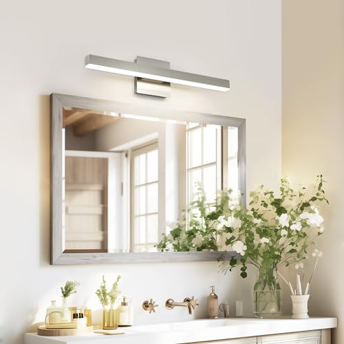 Joossnwell Bathroom Vanity Light, Brushed Nickel Bathroom Light Fixtures | ETL Certificated, 5CCT Dimmable, Modern LED Vanity Lighting Bar, Bathroom Lights Over Mirror 23.62 inch - color: Brushed Nickel, size: 23.62 Inch Long