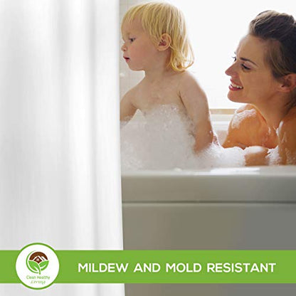 PEVA Shower Curtain Liner, White, 70 x 71 in, Premium | Premium PEVA shower liner, White, 70 x 71 in; magnets and suction cups help reduce shifting along the tub or shower. - color: White