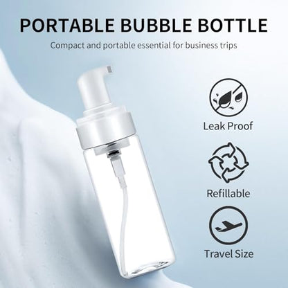 Foam Pump Bottle 3.5oz 2pcs Foaming Soap Dispenser 100ml Foaming Spray Bottless Travel Foas Pump Bottle Empty Travel Foass Bottles Clear Foams Dispenser for Hand Soap Toiletries Shampoo Lotion - size: 100 mL (2-Pack)