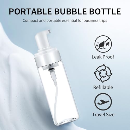 Foam Pump Bottle 7oz 2pcs Foaming Soap Dispenser 200ml Foaming Spray Bottless Travel Foas Pump Bottle Empty Travel Foass Bottles Clear Foams Dispenser for Hand Soap Toiletries Shampoo Lotion - size: 200 mL (2-Pack)