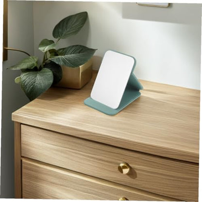 2pcs Small Vanity Mirror with Foldable Stand Portable Desk Makeup Mirror for Home Dorm Office High Definition Personal Countertop Folding