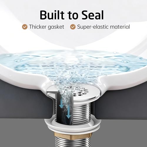 KES Bathroom Sink Grid Drain Without Overflow, Faster Drainage, Chrome | Anti-Clog Grid, Polished Chrome Vanity & Vessel Drain Strainer, Solid Stainless Steel & Brass, S2021D-CH - color: Polished Chrome