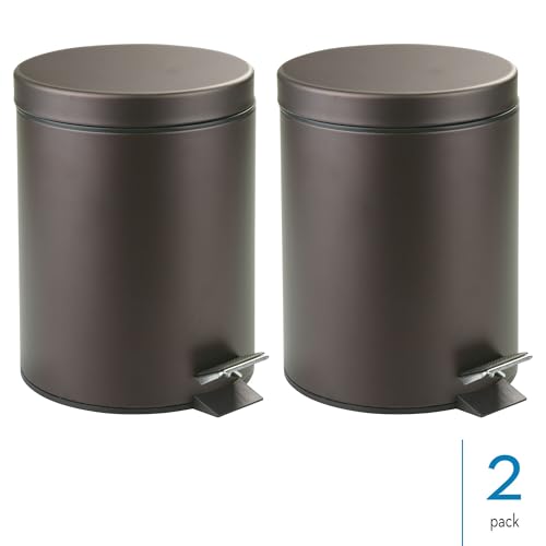 iDesign Round 1.3 Gallon Bathroom Step Trash Can - Set of 2 - Bronze - color: Bronze, style: Pack of 2