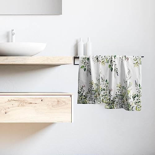 Giwawa Green Eucalyptus Hand Towels Set of 2 Sage Leaves Soft Absorbent Small Bath Towel Kitchen Dish Guest Towel for Bathroom Hotel Gym Spa - color: Eucalyptus Leaf
