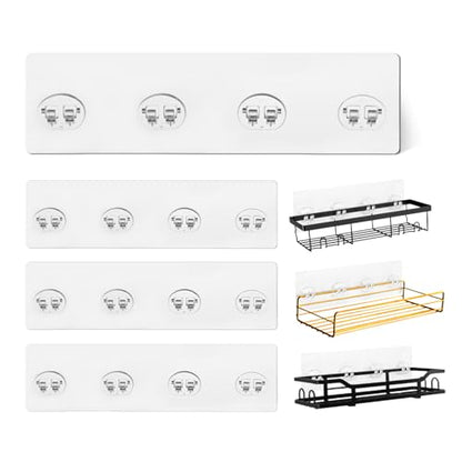 4 Pack Shower Caddy Adhesive Replacement, Strong Shower Shelf Adhesive Hooks for Corner Shelf Basket, Bathroom Rack, Kitchen Rack and Soap Holder - size: 4 Pack 10.23"L