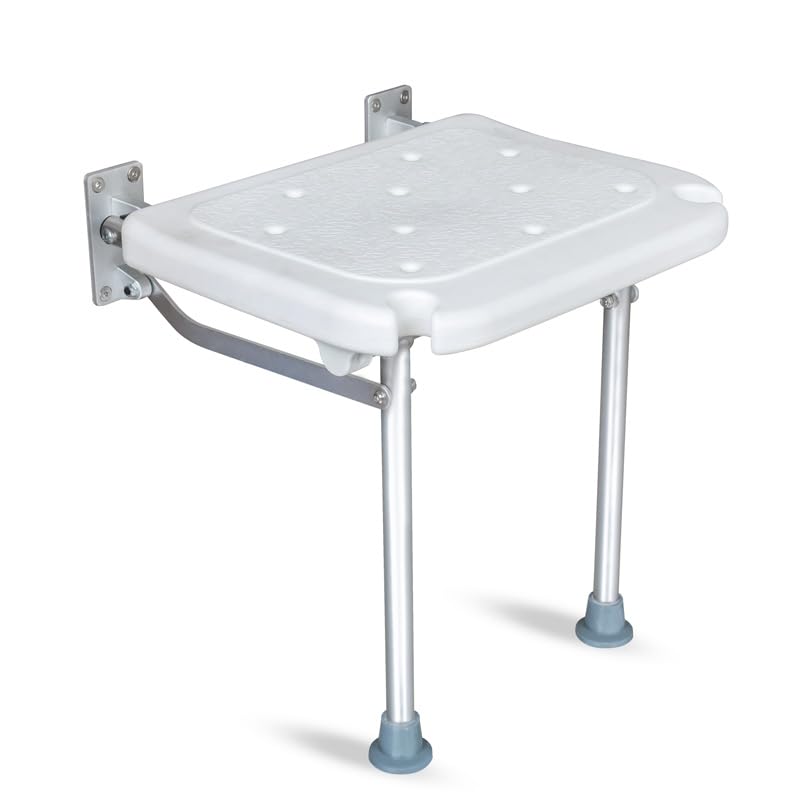 Folding Shower Seat,Wall Mounted Shower Seat for Kids,Seniors, Disabled - Foldable,White Composite, 15.7X 12.6,for Bathroom,Shoe Area,Hallway.Supports 400 lbs - Tub's Can Folding C (Grey) | Space-savingbenchforseniors & disabled,400lbsanti-sliprustproof s