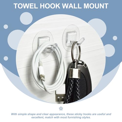 COHEALI Strong Adhesive Wall Hooks for Hanging Towels, Self-Adhesive Waterproof Hooks for Bathroom and Kitchen, 20pcs Set, No Drilling Required, Sturdy Home Storage Solution