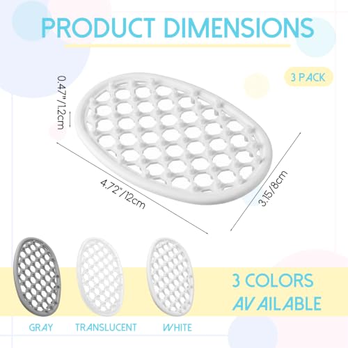 3 Pcs Soap Dish Plastic Clear Bar Holder Tray Container Self Draining Soap Saver with Holes for Kitchen Bathroom Counter Shower