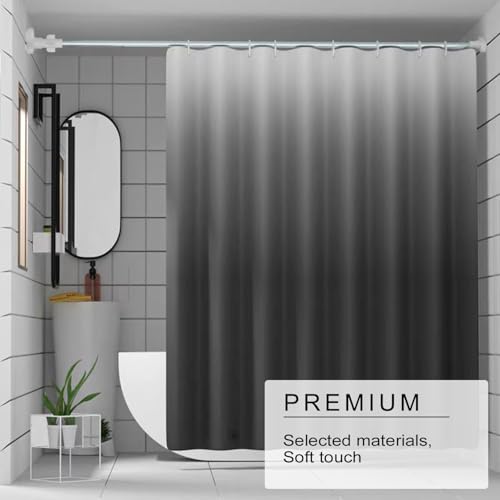 TIKABC Shower Curtain Liner, 4G PEVA Shower Liner, Plastic Waterproof Shower Curtains, with Grommet Holes and 3 Magnetic Weights(Gradient Grey) - color: Gradient Grey