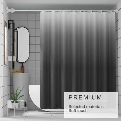 TIKABC Shower Curtain Liner, 4G PEVA Shower Liner, Plastic Waterproof Shower Curtains, with Grommet Holes and 3 Magnetic Weights(Gradient Grey) - color: Gradient Grey