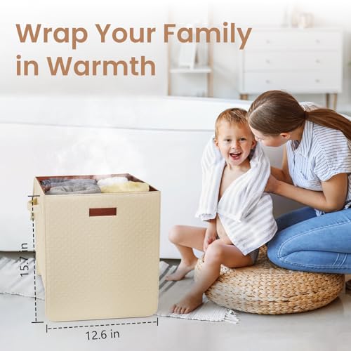 Towel Warmer Bucket - Hot Towel Warmer for Bathroom & Home Spa, Fits 3 Oversized 40"x70" Towels/Bathrobes/Blankets, Auto Shut Off & Adjustable Timer (Upright- Geometric Weave Style) - size: Upright- Geometric Weave Style