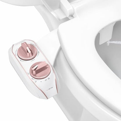 LUXE Bidet NEO 185 PLUS - Patented Bidet Attachment for Toilet, Rose Gold | Non-Electric, Dual Nozzle, Slide-In Install, 360° Self-Clean, EZ-Lift to Clean, Feminine & Rear Wash - color: Rose Gold