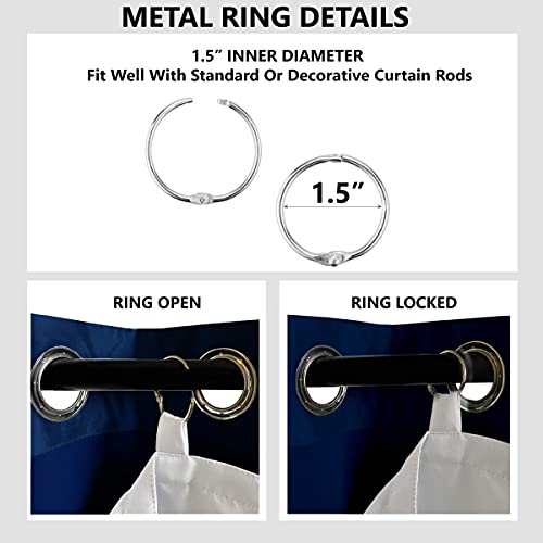 DriftAway Thermal Insulated 100 Percent Darkening Blackout Curtain Liner 2 Panels Each Liner Size 50 Inch by 68 Inch Rings Included Off White Panel - size: 50"W x 68"L (Pack of 2)