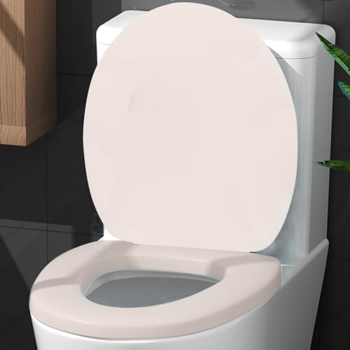 Toilet Seat Round, Toilet Seat with Quick-Release And Quick-Attach, Plastic Toilet Seat with Soft Close, Never Loosen, Easy Install and Clean, Fits Most Toilets - color: White