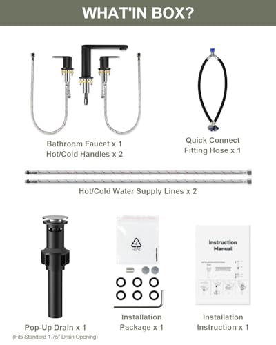 BWE 2 Pack Matte Black Bathroom Faucet 3 Hole 8 Inch Widespread | Bathroom Faucets with Pop-up Drain and Supply Lines, 360° Swivel Spout 2-Handle Bathroom Sink Faucet for Bath Vanity - color: Matte Black, 2 Pack, size: 8 Inches Widespread