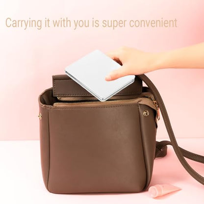 Portable Makeup Mirror Double-Sided - 1 Pcs Daily Beauty Tool, Purse Accessory - color: Rectangle
