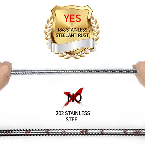 Klabb 59 Inch/150cm Stainless Steel Handheld Shower Hose, Flexible and Durable Replacement Hose with Brass Insert and Nut - color: Chrome, size: 59inches