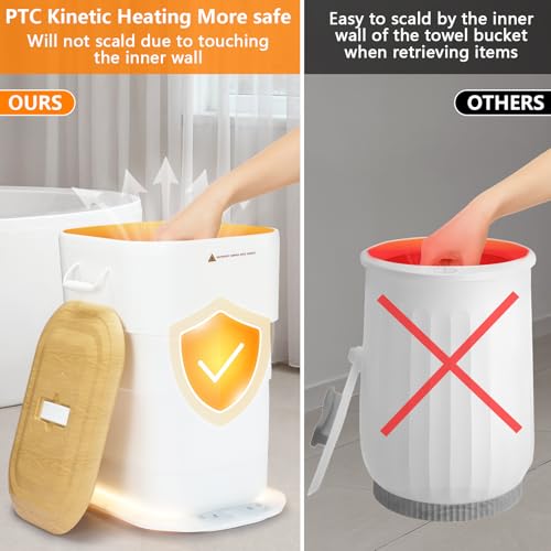 Uoxfill Upgrade Foldable Towel Warmer for Bathroom - 27L Luxury Heated Towel Warmers Bucket with Time Setting,Auto Shut Off,Fits Up to Two 40"X70" Oversized Towels, Bathrobes, Blankets Square - size: 27 L