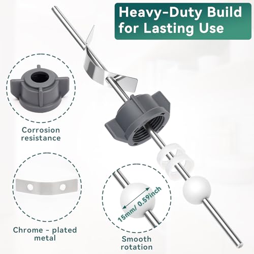 Sink Pivot Rod Replacement, 15MM Ball, Long Rod, Pop-Up Drain Repair Kit | Bathroom Sink Drain Stopper Kit, Compatible with Moen, Kohler, Lavatory Pop Up Center Piece Assembly - size: 15mm ball+ long rod