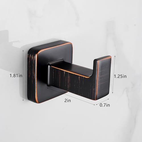 Oil Rubbed Bronze Square Wall Hanger, Towel Hanger, Wall Mounted, Bathrobe Hook 2 Bathroom Hooks - color: Oil Rubbed Bronze x 2