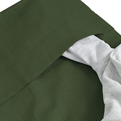 Amazhiyu Pure Linen Over The Door Laundry Hanging Hamper Bag with Bottom Zipper and Pockets Green - color: Green