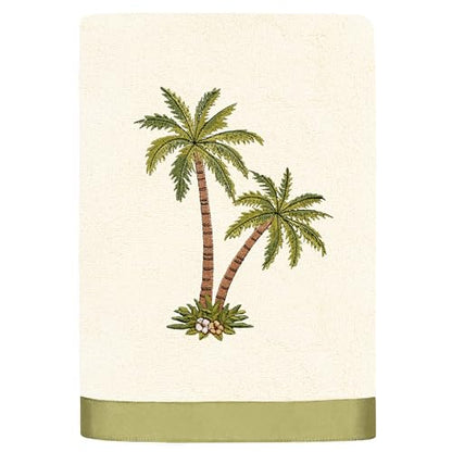 Flourish 4-Piece Premium Towel Set, Island Style Embroidery, Plush Turkish Cotton, Durable & Quick Dry, Elegant Bath Ensemble, 2 Bath 2 Hand Towels, Beige - color: Beige, size: 2 Pcs Bath 2 Pcs Hand Towel